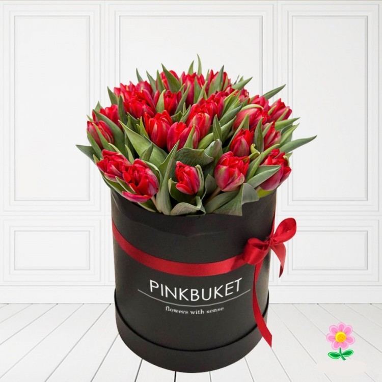 Box Red Tulips